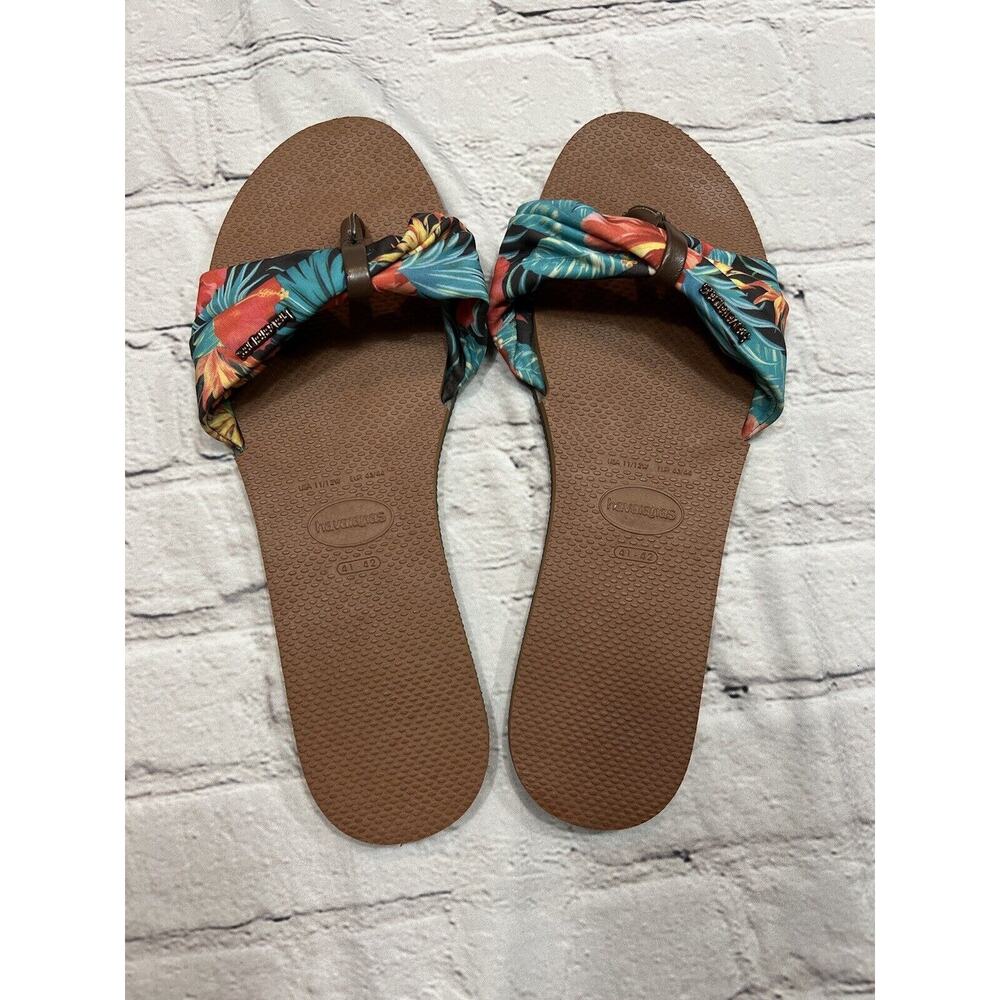 Havianas Tropical Floral Hawaiian Print flip flops Sandals size 11/12 - Picture 2 of 4